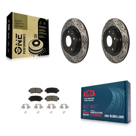 [Rear] 2016-2018 Mazda CX-3 Performance Drilled & Slotted Brake Rotor & Ceramic Pads Kit For Max Braking