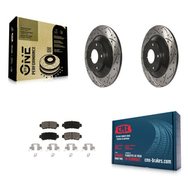 Rear Coated Drilled Slotted Disc Brake Rotors And Ceramic Pad Kit For Mazda CX-5