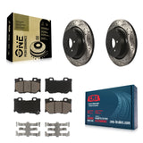 Rear Drilled Slot Brake Rotors Ceramic Pad Kit For INFINITI Q50 M37 Q60 Q70 Q70L