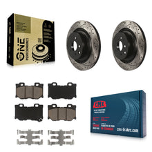 Load image into Gallery viewer, Rear Drilled Slot Brake Rotor Ceramic Pad Kit For INFINITI G37 Nissan 370Z Q60 Z