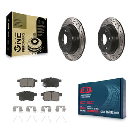 Rear Coat Drill Slot Disc Brake Rotor Ceramic Pad Kit For Honda Accord Acura TSX