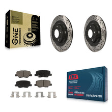 Charger l'image dans la galerie, Rear Drill Slot Brake Rotors Ceramic Pad Kit For Mitsubishi Outlander Sport PHEV