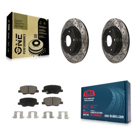 [Rear] 2014-2015 Mazda 6 Performance Drilled & Slotted Brake Rotor & Ceramic Pads Kit For Max Braking