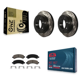 Rear Drill Slot Brake Rotors Ceramic Pad Kit For Chevrolet Express 3500 2500 GMC