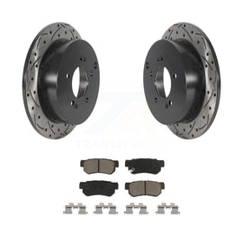 Rear Drilled Slot Brake Rotors Ceramic Pad Kit For Hyundai Santa Fe Kia Sportage