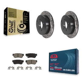 Rear Drilled Slot Brake Rotors Ceramic Pad Kit For Hyundai Santa Fe Kia Sportage