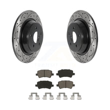 Charger l&#39;image dans la galerie, Rear Drilled Slot Brake Rotors Ceramic Pad Kit For 12-15 Land Rover Range Evoque