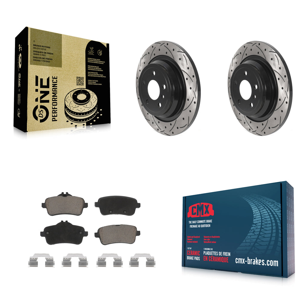 Rear Drill Slot Brake Rotor Ceramic Pad Kit For Mercedes-Benz ML350 GLE350 ML250