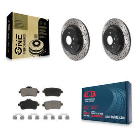 Rear Drill Slot Brake Rotor Ceramic Pad Kit For Mercedes-Benz ML350 GLE350 ML250