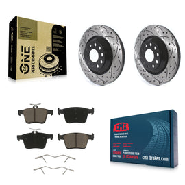 Rear Drill Slot Brake Rotors Ceramic Pad Kit For Volkswagen Atlas Audi Golf R S3