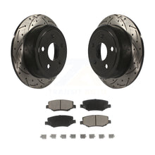 Load image into Gallery viewer, Rear Coated Drilled Slot Disc Brake Rotor &amp; Ceramic Pad Kit For Jeep Wrangler JK