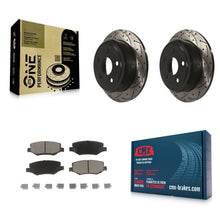 Load image into Gallery viewer, Rear Coated Drilled Slot Disc Brake Rotor &amp; Ceramic Pad Kit For Jeep Wrangler JK