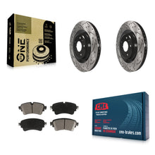 Charger l'image dans la galerie, Rear Drilled Slot Brake Rotor Ceramic Pad Kit For Audi Q5 A4 A5 Quattro A6 S5 S4