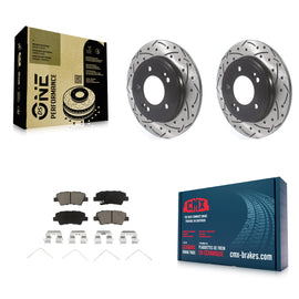 Rear Drilled Slot Brake Rotor Ceramic Pad Kit For Hyundai Elantra Kia Niro Ioniq