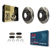 Load image into Gallery viewer, Rear Drilled Slot Brake Rotor Ceramic Pad Kit For Hyundai Elantra Kia Soul Venue