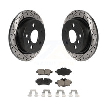 Charger l&#39;image dans la galerie, Rear Coated Drilled Slotted Disc Brake Rotor And Ceramic Pad Kit For Mini Cooper