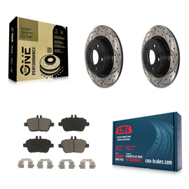 Rear Drill Slot Brake Rotor Ceramic Pad Kit For Mercedes-Benz GLA250 CLA250 QX30