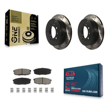 Load image into Gallery viewer, Rear Drill Slot Brake Rotor Ceramic Pad Kit For Toyota Tundra Sequoia Lexus Land