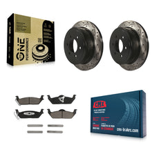 Load image into Gallery viewer, Rear Drill Slot Disc Brake Rotors Ceramic Pad Kit For Ford F-150 Lincoln Mark LT