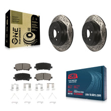 Charger l'image dans la galerie, Rear Drilled Slot Brake Rotors Ceramic Pad Kit For Honda Odyssey Pilot Acura MDX