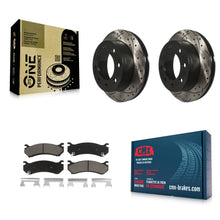Load image into Gallery viewer, Rear Drill Slot Brake Rotors Ceramic Pad Kit For Chevrolet Silverado 2500 HD GMC