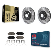 Load image into Gallery viewer, Front Drilled Slot Disc Brake Rotor &amp; Ceramic Pad Kit For Honda Accord Acura TSX