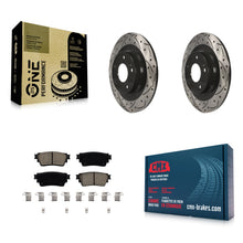 Charger l'image dans la galerie, Rear Drilled Slot Brake Rotor &amp; Ceramic Pad Kit For Mitsubishi Outlander Eclipse