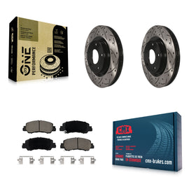 Front Drilled Slot Disc Brake Rotor Ceramic Pad Kit For Mitsubishi Eclipse Cross