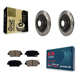Rear Drilled Slot Disc Brake Rotors Ceramic Pad Kit For Mitsubishi Eclipse Cross