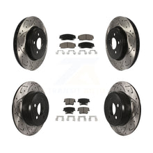 Charger l'image dans la galerie, Front Rear Coated Drill Slot Disc Brake Rotors Ceramic Pad Kit For Dodge Charger