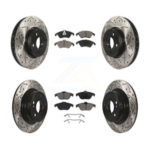 Charger l'image dans la galerie, Front Rear Drilled Slot Disc Brake Rotors Ceramic Pad Kit For Mercedes-Benz C300