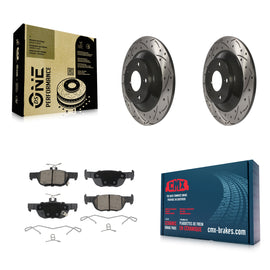 Rear Coated Drill Slot Disc Brake Rotor Ceramic Pad Kit For Mazda CX-30 MX-30 EV