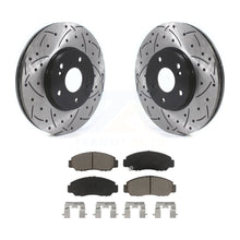 Load image into Gallery viewer, Front Coated Drilled Slotted Disc Brake Rotor &amp; Ceramic Pad Kit For Honda Accord