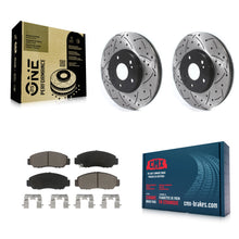Load image into Gallery viewer, Front Coated Drilled Slotted Disc Brake Rotor &amp; Ceramic Pad Kit For Honda Accord