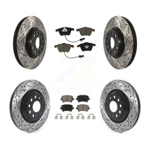 Charger l'image dans la galerie, Front Rear Coated Drill Slot Disc Brake Rotors Ceramic Pad Kit For Volkswagen CC