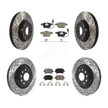 Charger l'image dans la galerie, Front Rear Coated Drill Slot Disc Brake Rotors Ceramic Pad Kit For Volkswagen CC