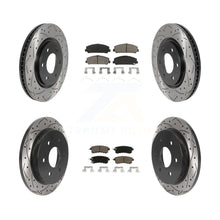 Load image into Gallery viewer, Front Rear Coated Drill Slot Disc Brake Rotors Ceramic Pad Kit For Nissan Armada