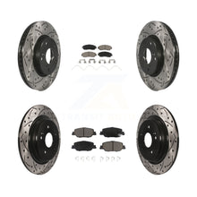 Load image into Gallery viewer, Front Rear Coated Drilled Slot Disc Brake Rotor &amp; Ceramic Pad Kit For Honda CR-V