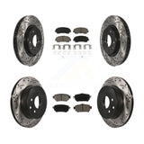 Front Rear Drill Slot Brake Rotor Ceramic Pad Kit For Nissan Rogue Sport Qashqai