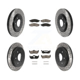 Front Rear Drill Slot Brake Rotor Ceramic Pad Kit For 07 Nissan TITAN From 04