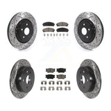 [Front+Rear] 2022 Toyota Camry TRD Performance Drilled & Slotted Brake Rotor & Ceramic Pads Kit For Max Braking