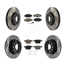 Load image into Gallery viewer, Front Rear Coat Drill Slot Disc Brake Rotors Ceramic Pad Kit For Volkswagen Taos