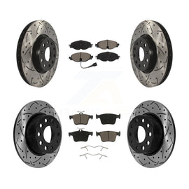 Front Rear Coat Drill Slot Disc Brake Rotors Ceramic Pad Kit For Volkswagen Taos