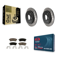 Load image into Gallery viewer, Rear Drilled Slot Brake Rotor Ceramic Pad Kit For Nissan Armada With Solid