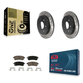 Rear Drilled Slot Brake Rotor Ceramic Pad Kit For Nissan Armada With Solid