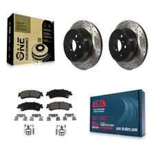 Charger l'image dans la galerie, Rear Drilled Slot Disc Brake Rotor &amp; Ceramic Pad Kit For GMC Sierra 1500 Classic