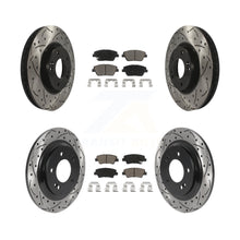 Charger l'image dans la galerie, Front Rear Coated Drill Slot Disc Brake Rotor Ceramic Pad Kit For Hyundai Sonata