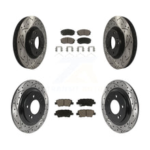 Charger l'image dans la galerie, Front Rear Coated Drill Slot Disc Brake Rotor Ceramic Pad Kit For Hyundai Sonata