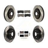 Front Rear Drilled Slot Brake Rotor Ceramic Pad Kit For Jeep Grand Cherokee 6.4L