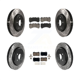 Front Rear Drilled Slot Brake Rotor Ceramic Pad Kit For Jeep Grand Cherokee 6.4L